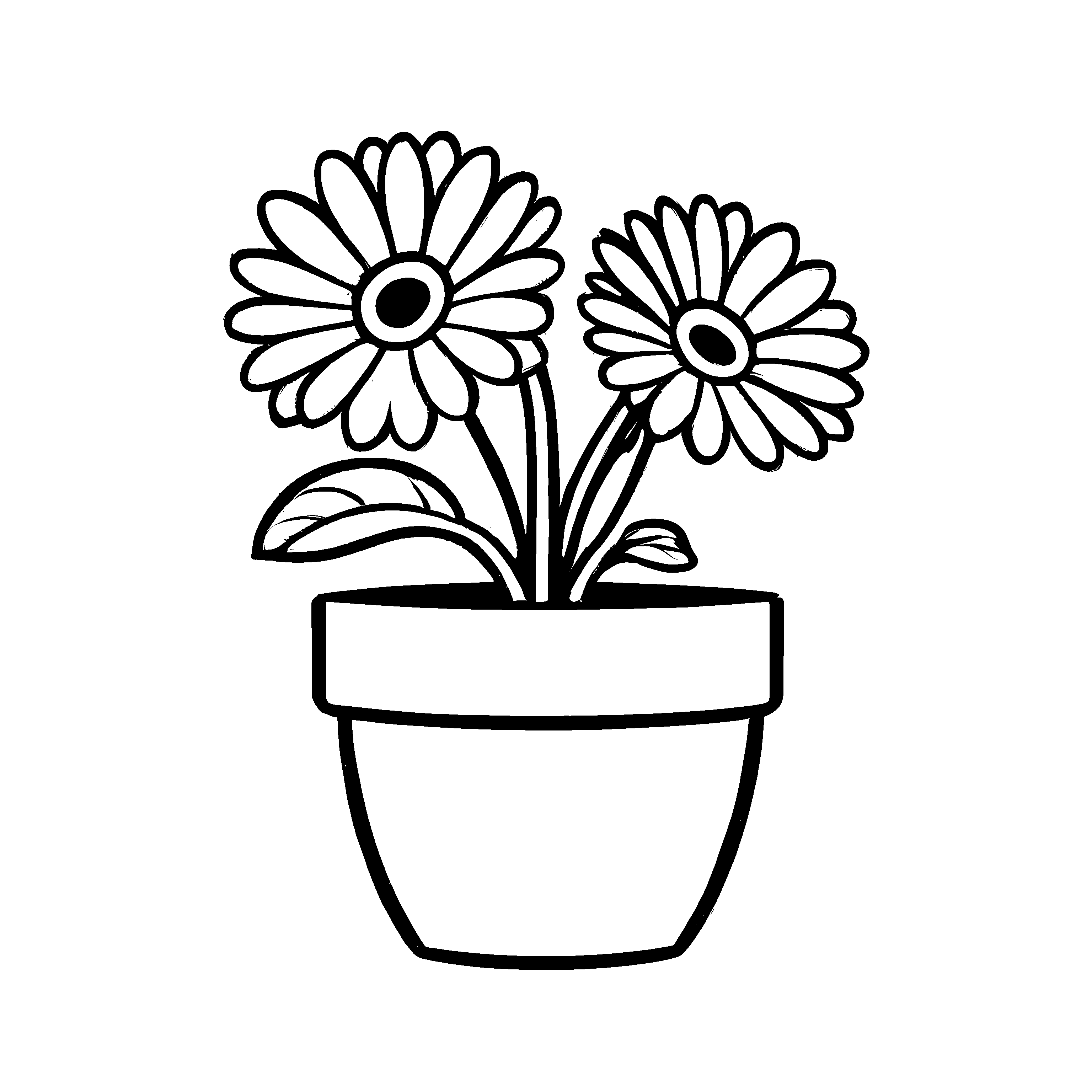Kreative Gerbera-Malvorlage für die ganze Familie