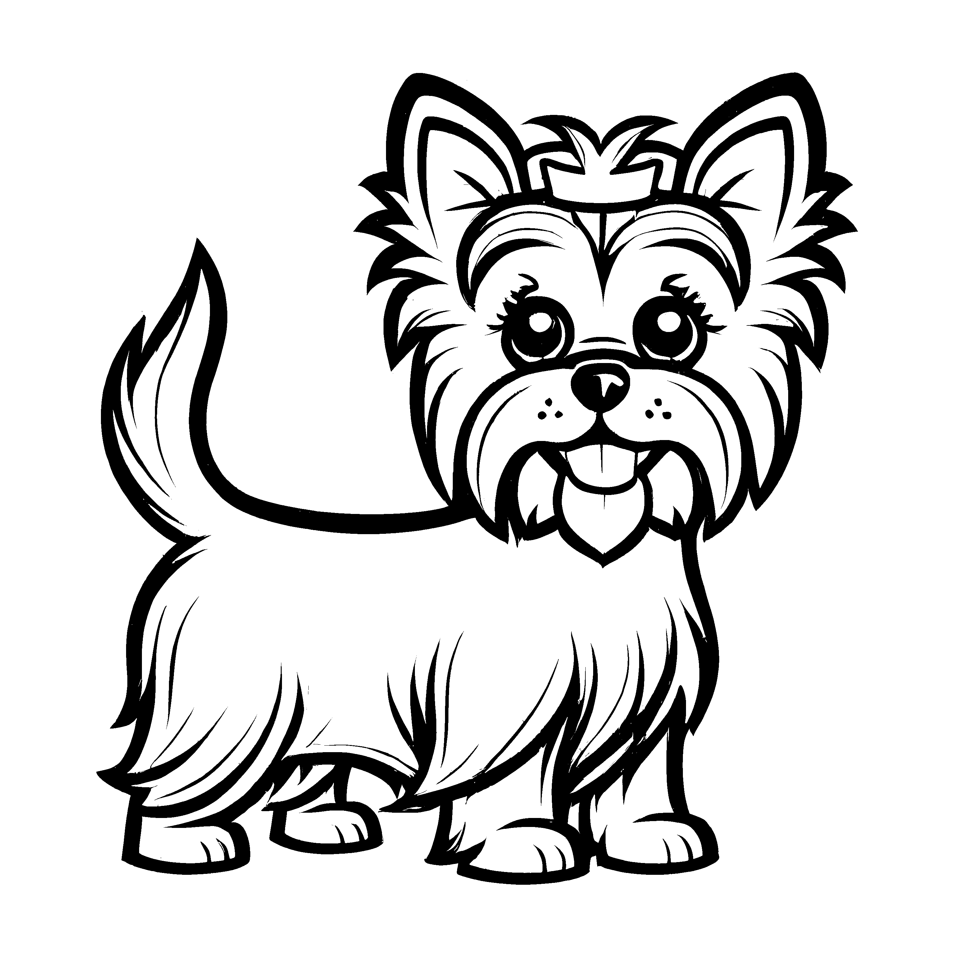 Einfache Yorckshire Terrier-Malvorlage zum fantasievollen Ausmalen