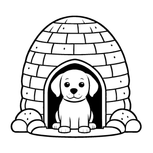 Tolles Hundehütten-Ausmalbild für kreative Kids