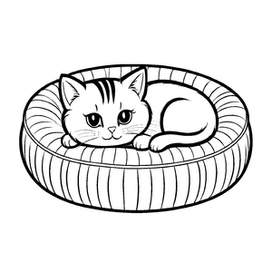 Faszinierendes Katzenbetten-Bastelmotiv zum künstlerischen Entfalten