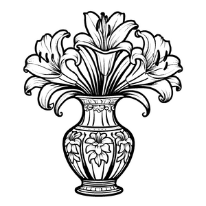 Fantasievolle Lilien-Malvorlage zum kreativen Zeitvertreib