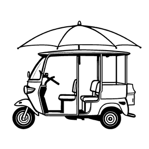 Interessante Tuk-Tuks-Malvorlage für kleine Künstler