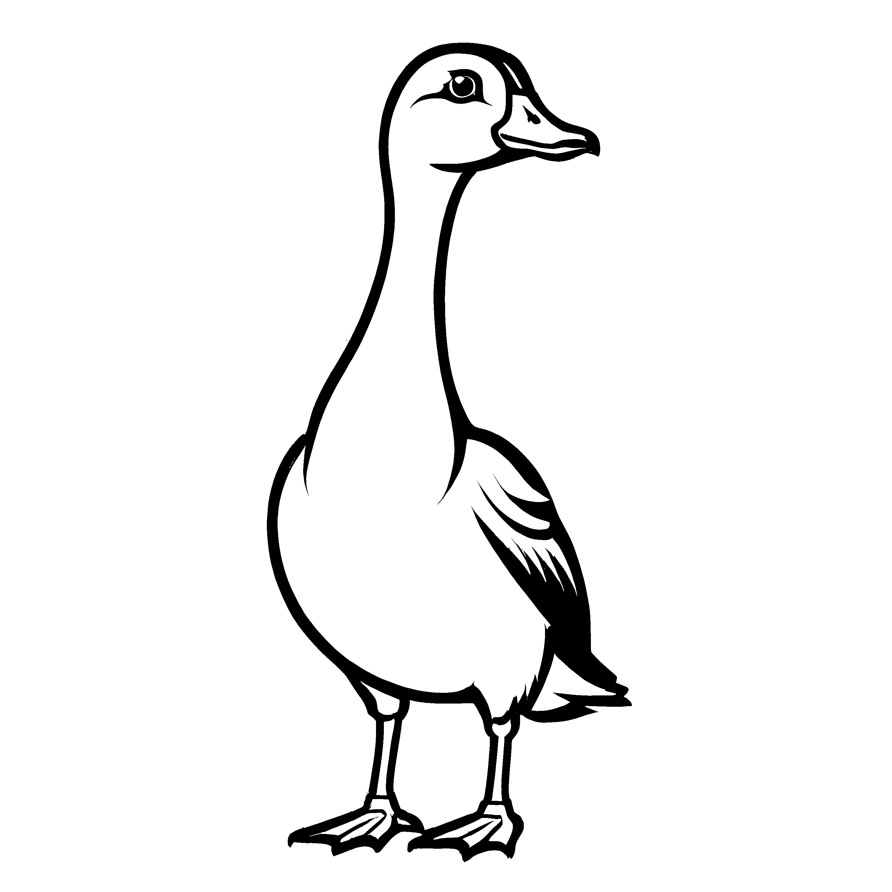 Zauberhafte Gänse-Malvorlage für Kinder