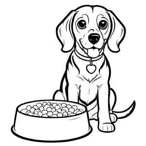 Einzigartiges Beagle-Ausmalbild zum kreativen Gestalten