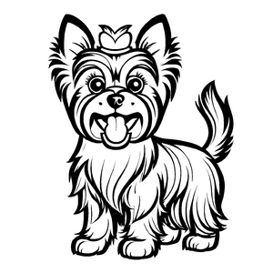 Witziges Yorckshire Terrier-Ausmalbild für Groß und Klein