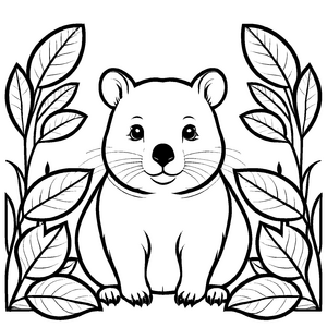 Liebevolles Wombats-Ausmalbild für kreative Kids