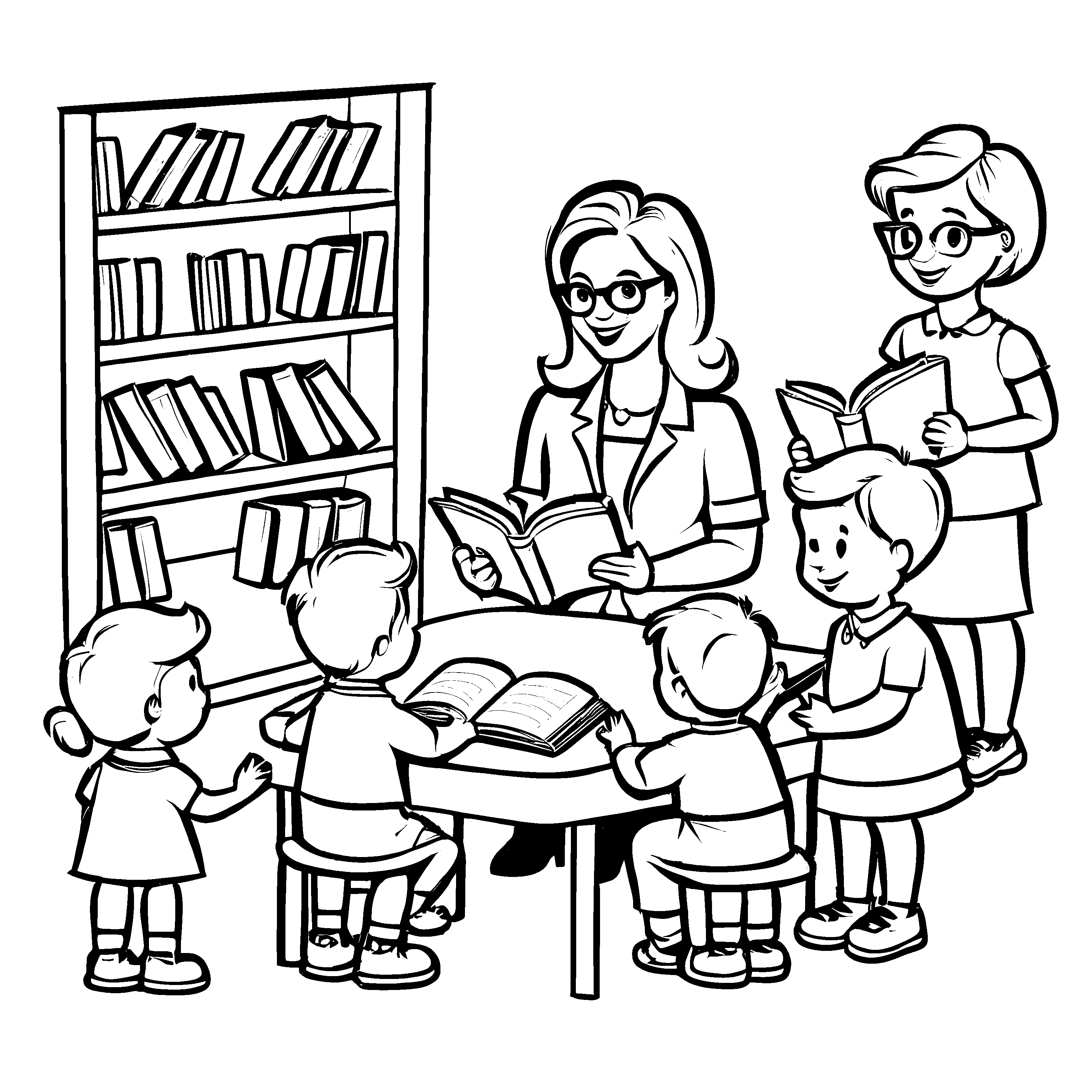 Großartige Bibliothekare-Ausmalvorlage für kleine Künstler