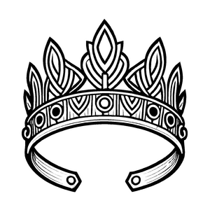 Fröhliches Diademe-Ausmalbild für Groß und Klein