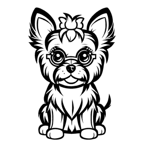Wunderbares Yorckshire Terrier-Bastelmotiv für kleine Künstler