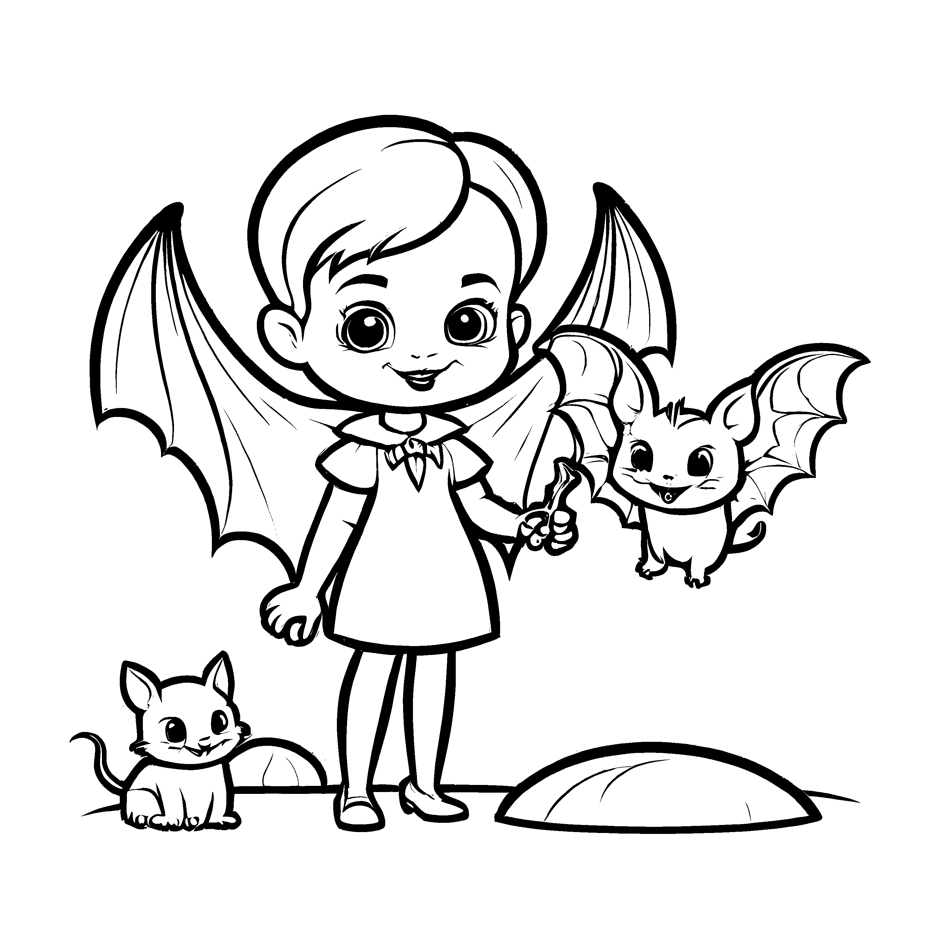 Fantastische Vampire-Ausmalvorlage für kreative Kids