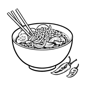 Märchenhaftes Ramen-Bastelmotiv für Kinder
