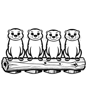 Fröhliches Otter-Bastelmotiv für kreative Kids