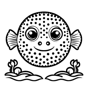 Einzigartiges Kugelfische-Malbild für die ganze Familie