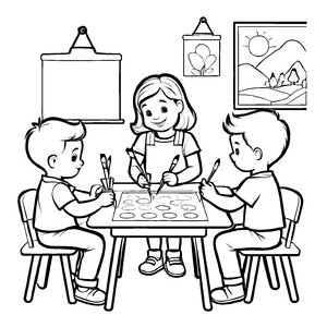 Aufregendes Kindergärten-Malbild für kreative Kids