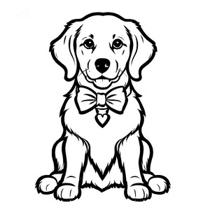 Besondere Golden Retriever-Ausmalvorlage für kleine Künstler