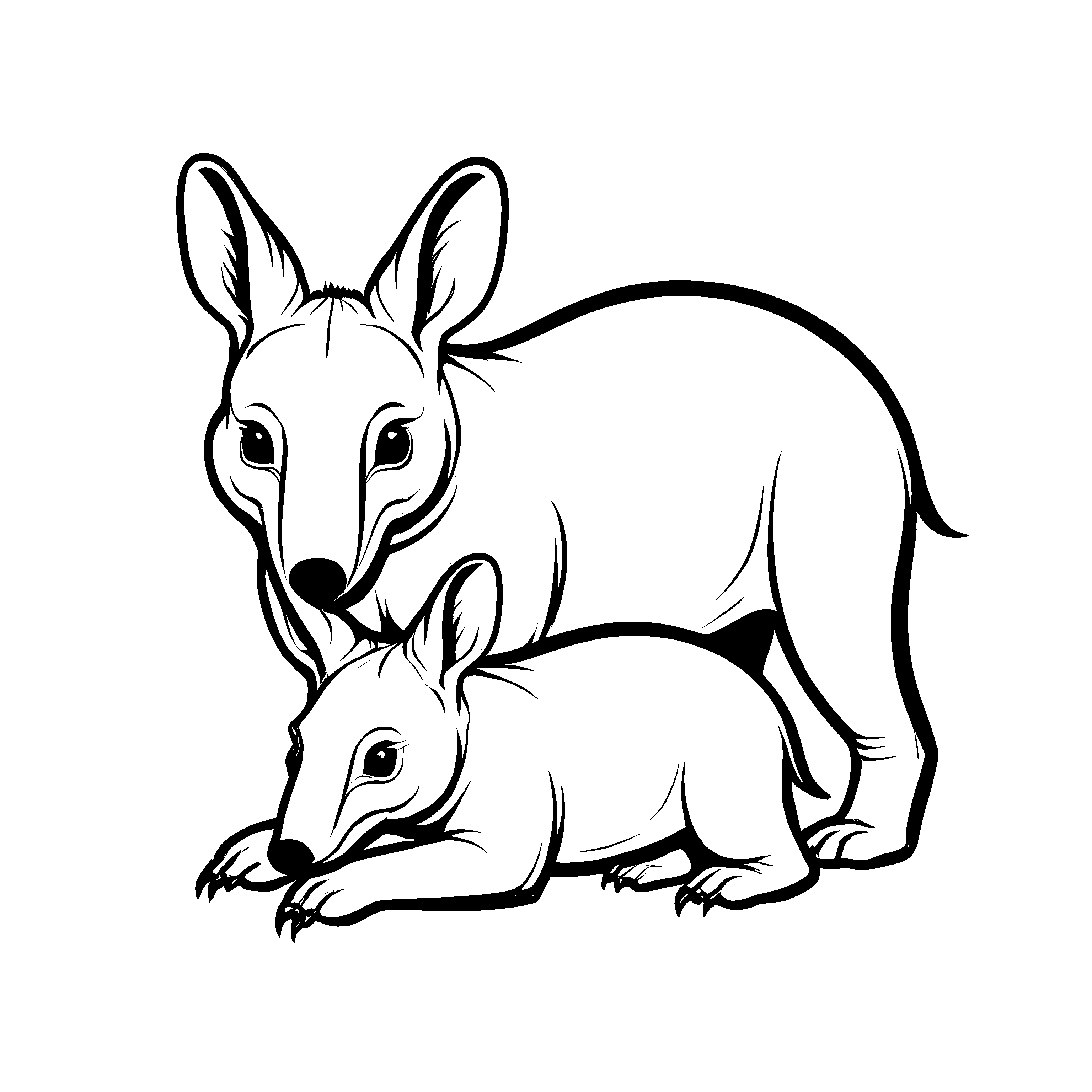 Fantasievolles Erdferkel-Ausmalbild für Groß und Klein