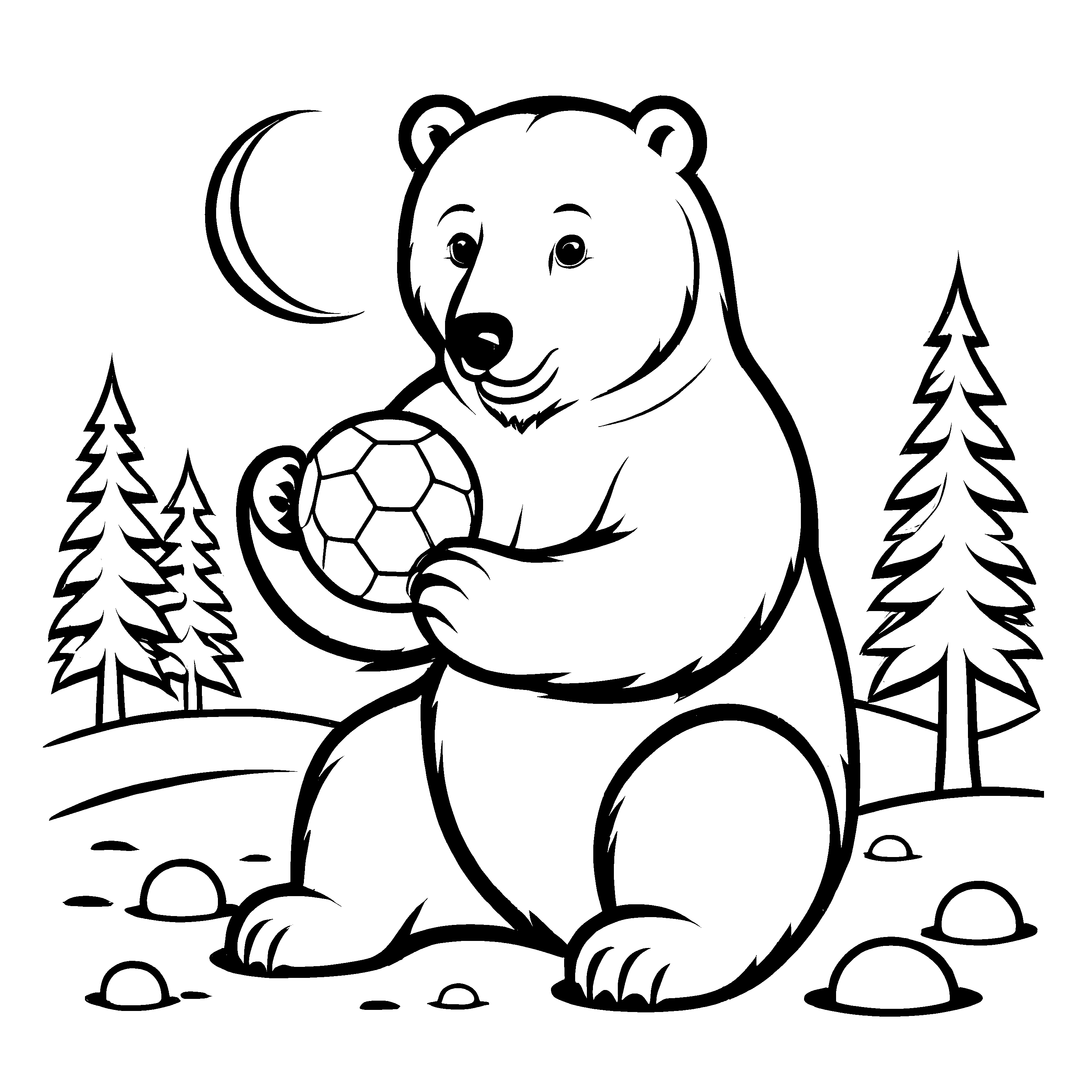 Interessante Eisbären-Malvorlage für den Bastelspaß