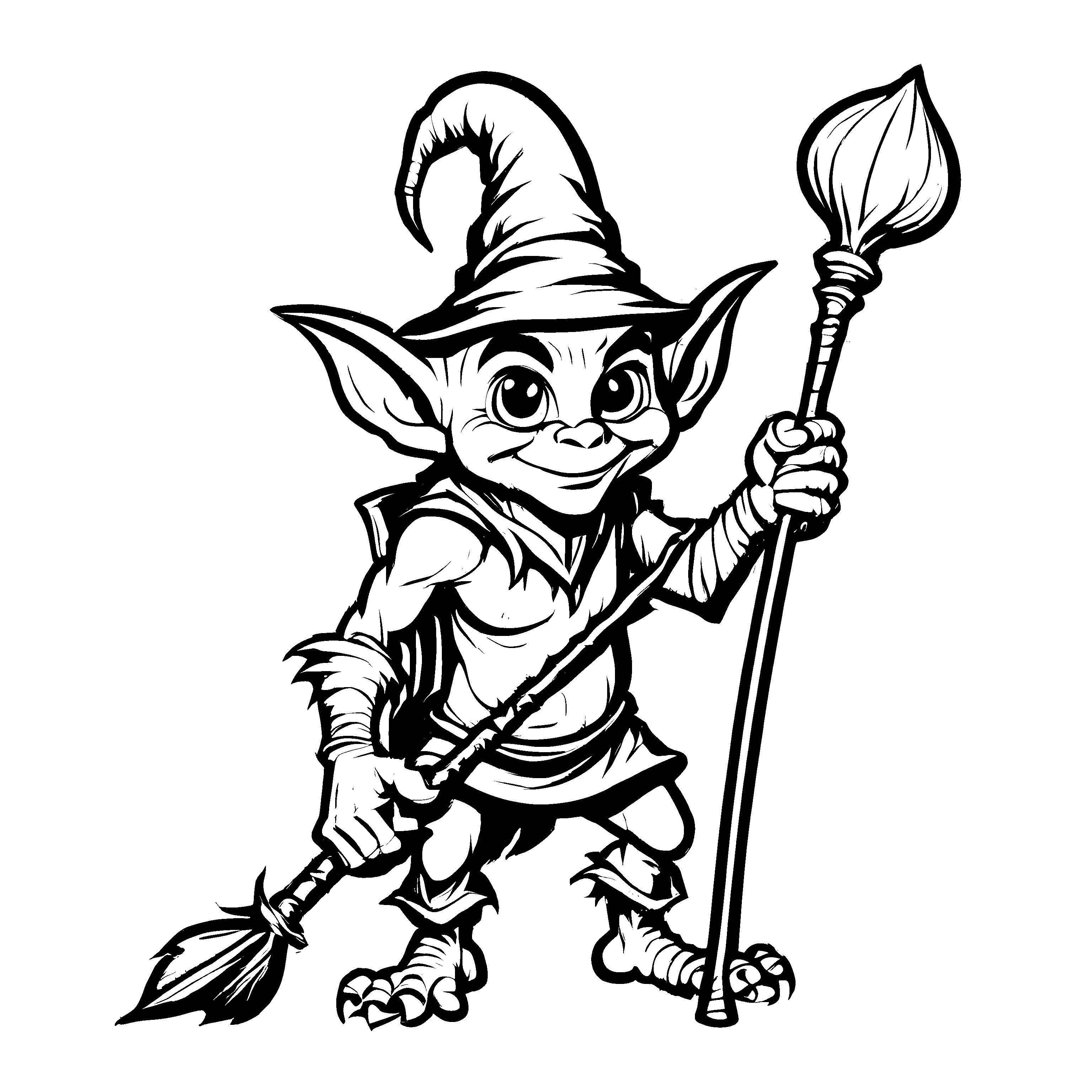 Einfaches Goblins-Ausmalbild für kleine Künstler