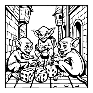 Fröhliches Goblins-Bastelmotiv für den Bastelspaß