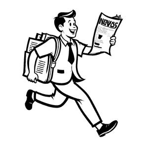 Süße Zeitungsausträger-Malvorlage zum kreativen Gestalten