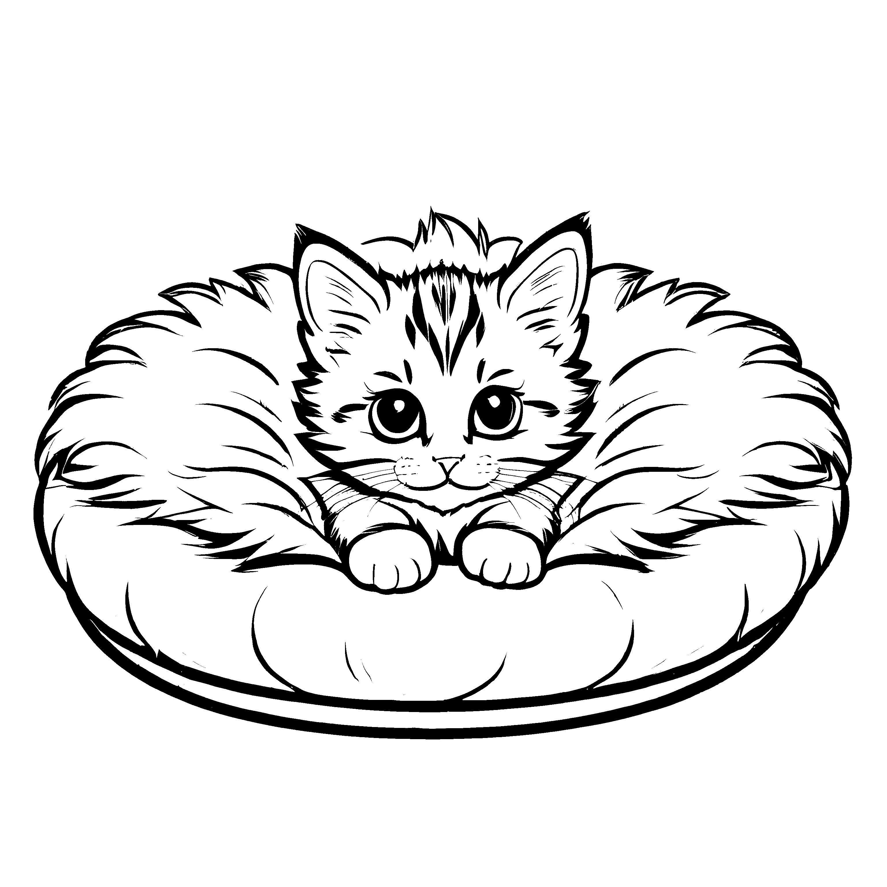 Lustiges Kitten-Malbild für die ganze Familie