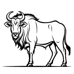 Märchenhafte Gnus-Malvorlage für Kinder