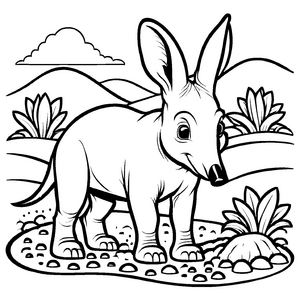 Zauberhaftes Erdferkel-Bastelmotiv für bunte Malfreude