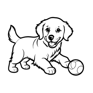 Wunderschönes Golden Retriever-Malbild für Groß und Klein
