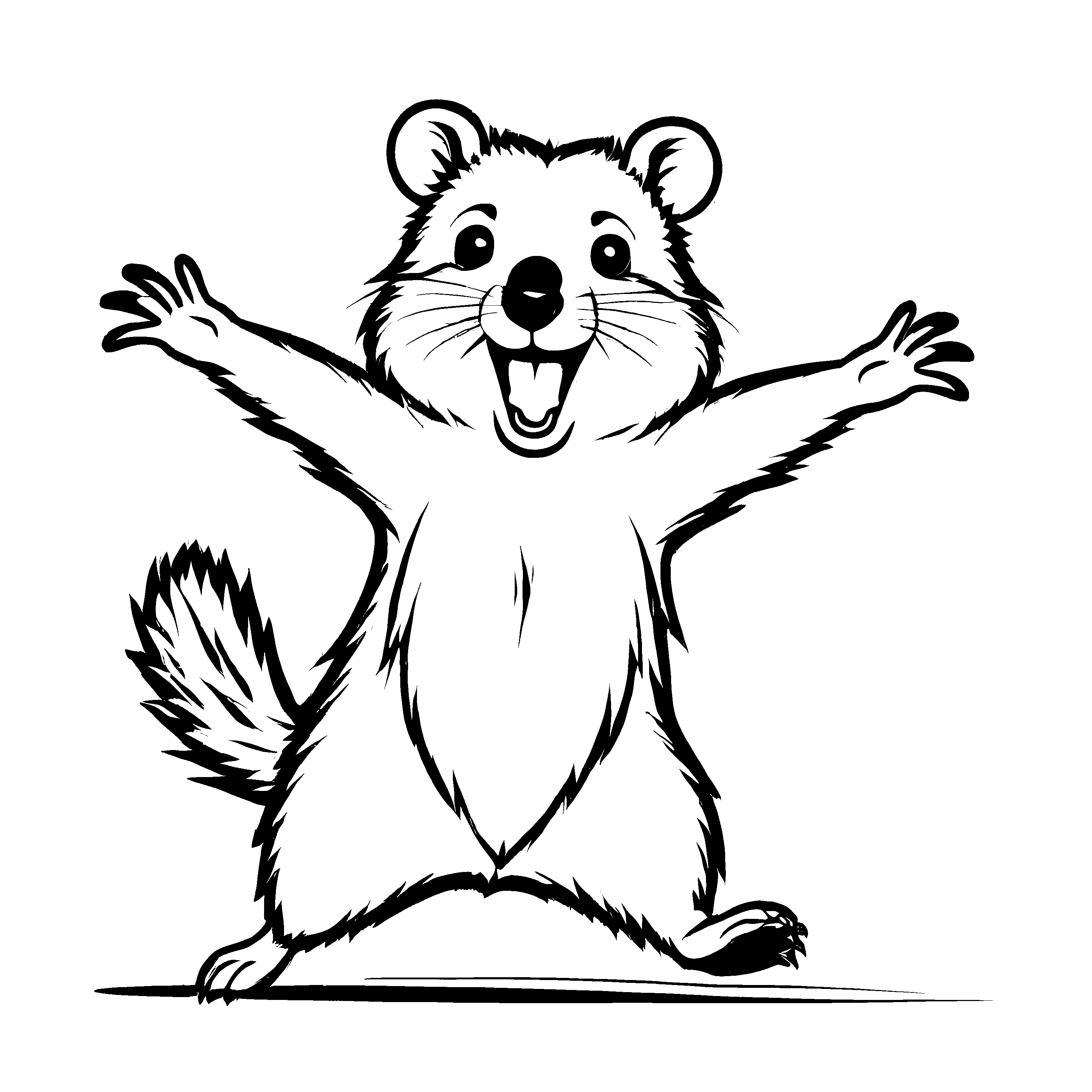 Interessante Quokkas-Ausmalvorlage für Kinder