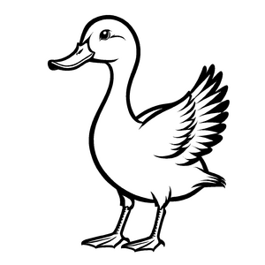 Niedliches Enten-Malbild zum künstlerischen Entfalten