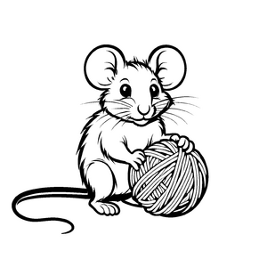 Süßes Ratten-Bastelmotiv zum künstlerischen Entfalten