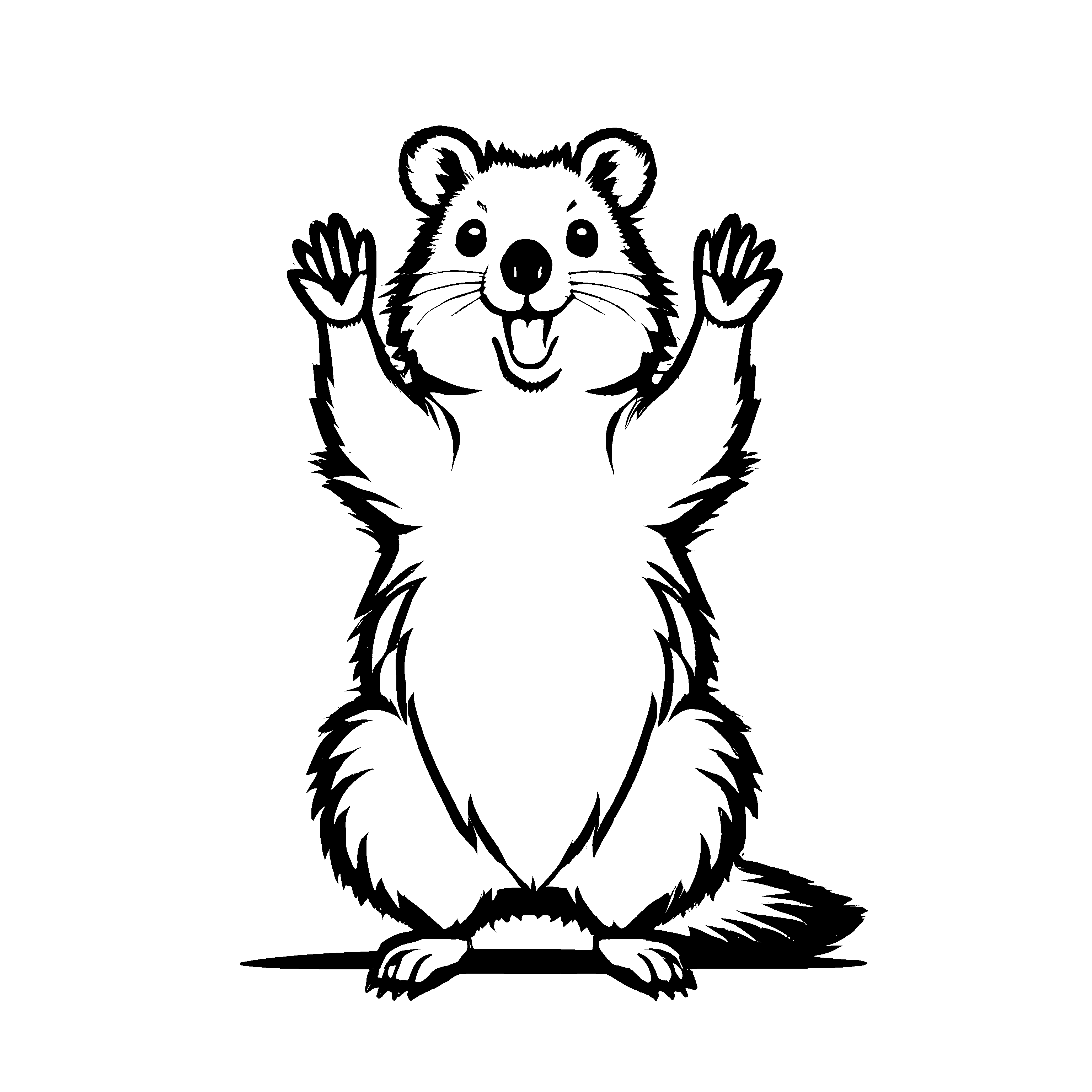 Spannendes Quokkas-Ausmalbild für die ganze Familie