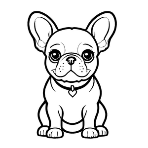 Witziges Französische Bulldoggen-Ausmalbild für kreative Momente