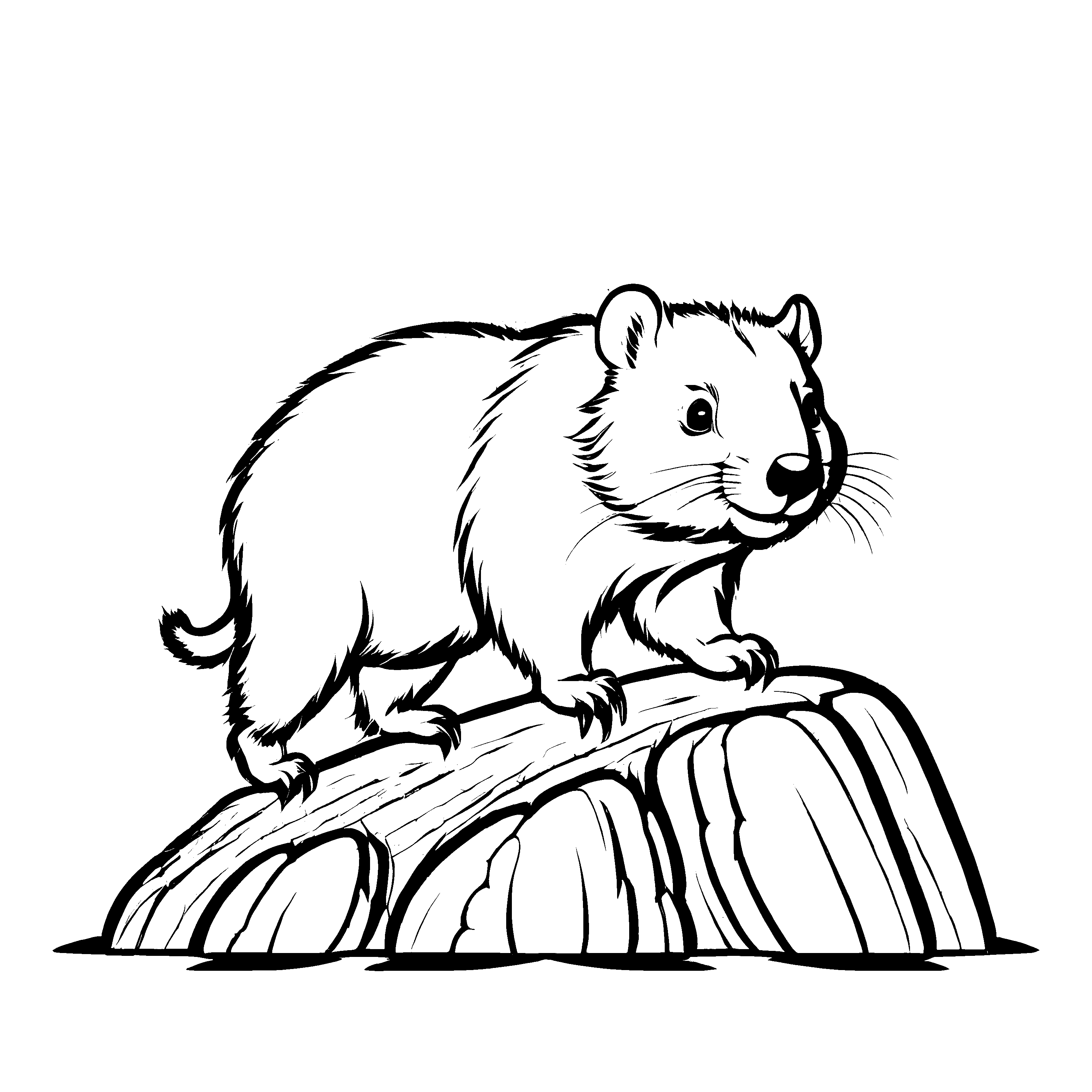 Niedliche Wombats-Malvorlage für kreative Malstunden
