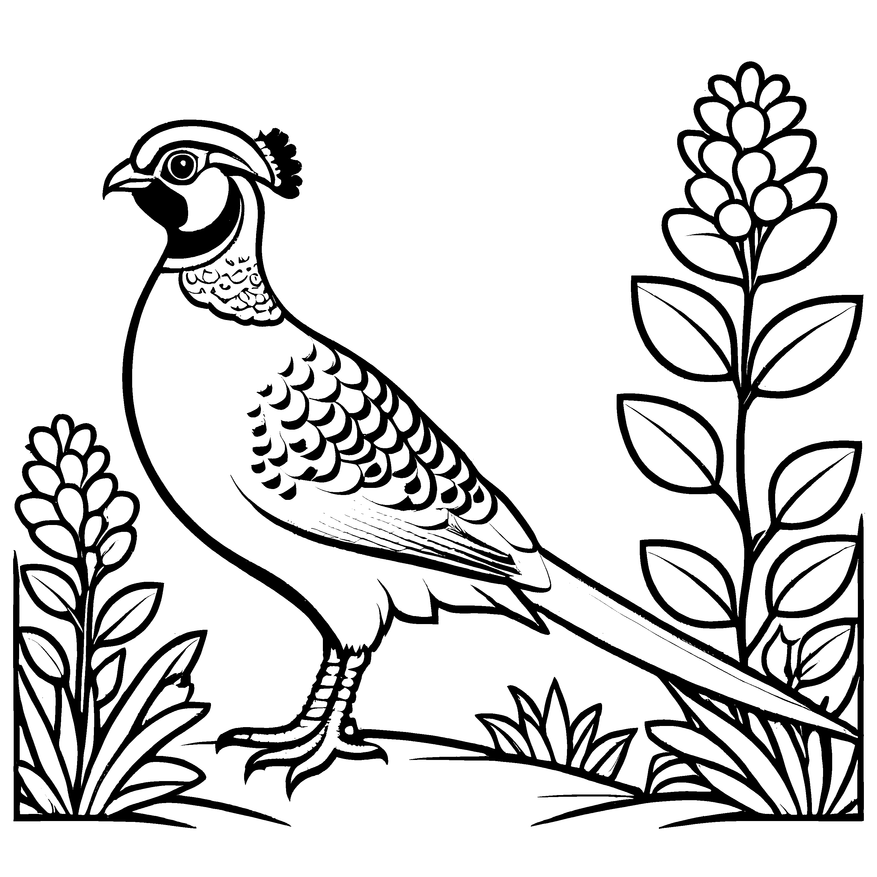 Wunderbares Fasane-Malbild zum Ausmalen