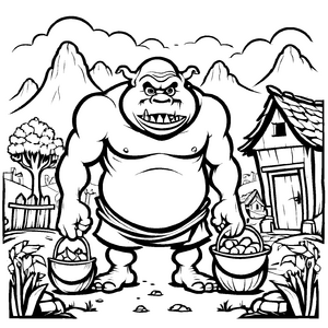 Zauberhaftes Oger-Malbild für kreative Kids
