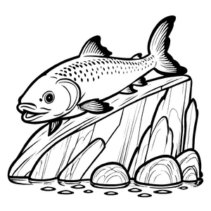 Besonderes Lachse-Malbild für den Bastelspaß