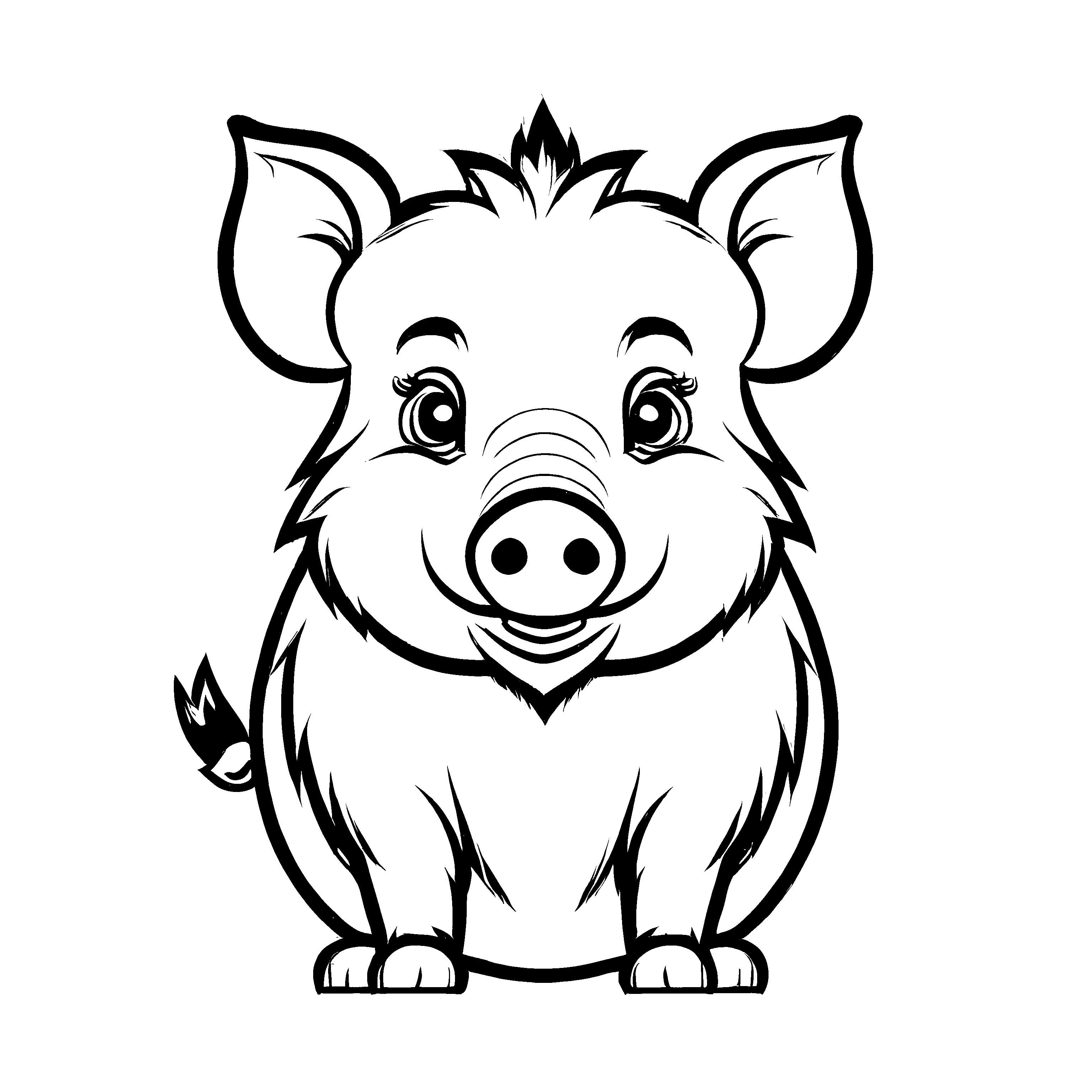 Bezauberndes Wildschweine-Ausmalbild zum Entdecken und Gestalten