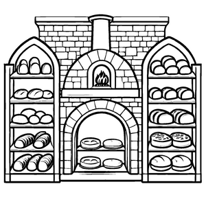 Besonderes Bäckereien-Ausmalbild für spannende Malzeit