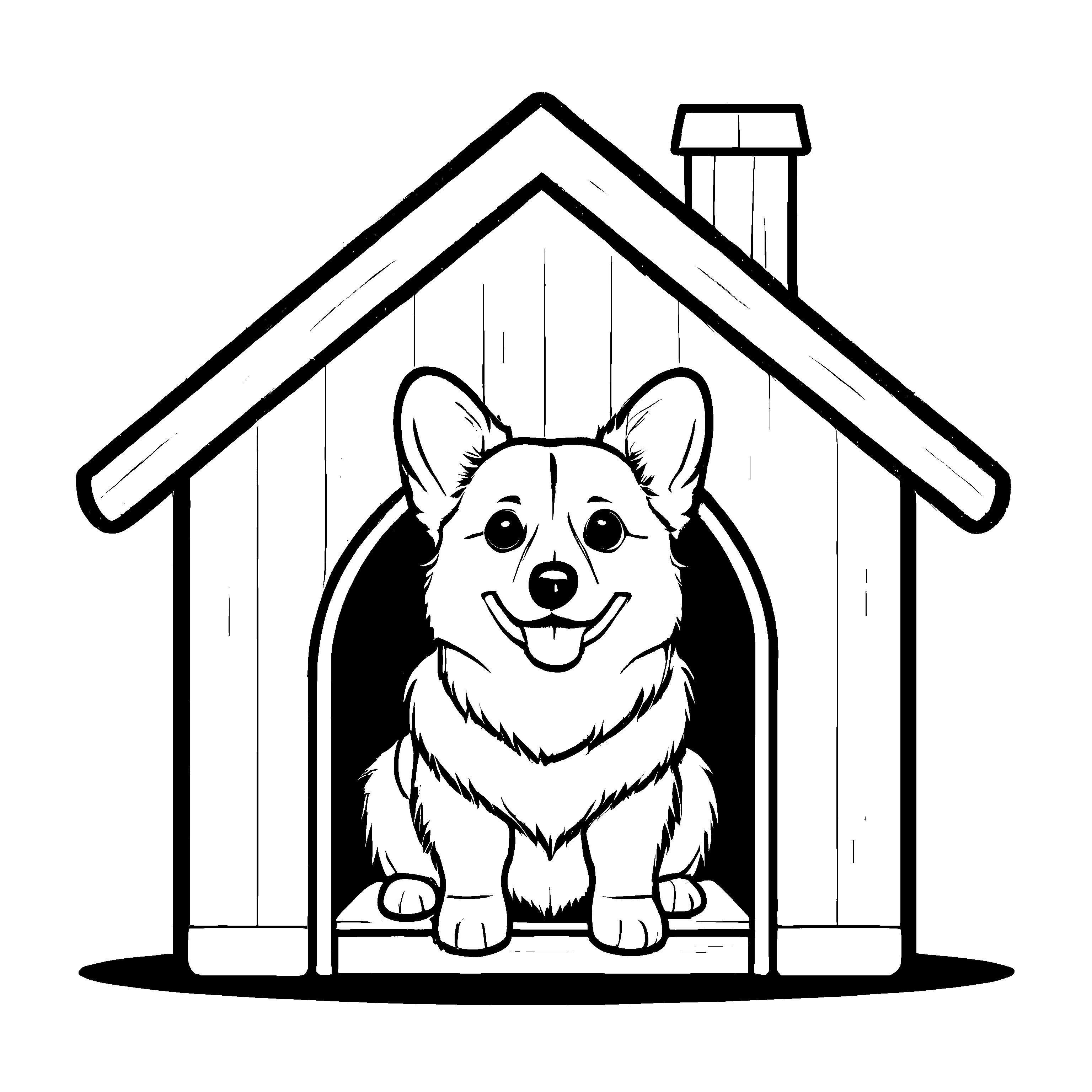 Detailreiches Corgis-Ausmalbild für Groß und Klein
