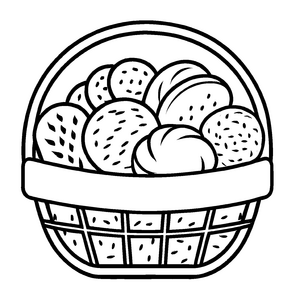 Lustiges Brötchen-Bastelmotiv zum Entdecken und Gestalten