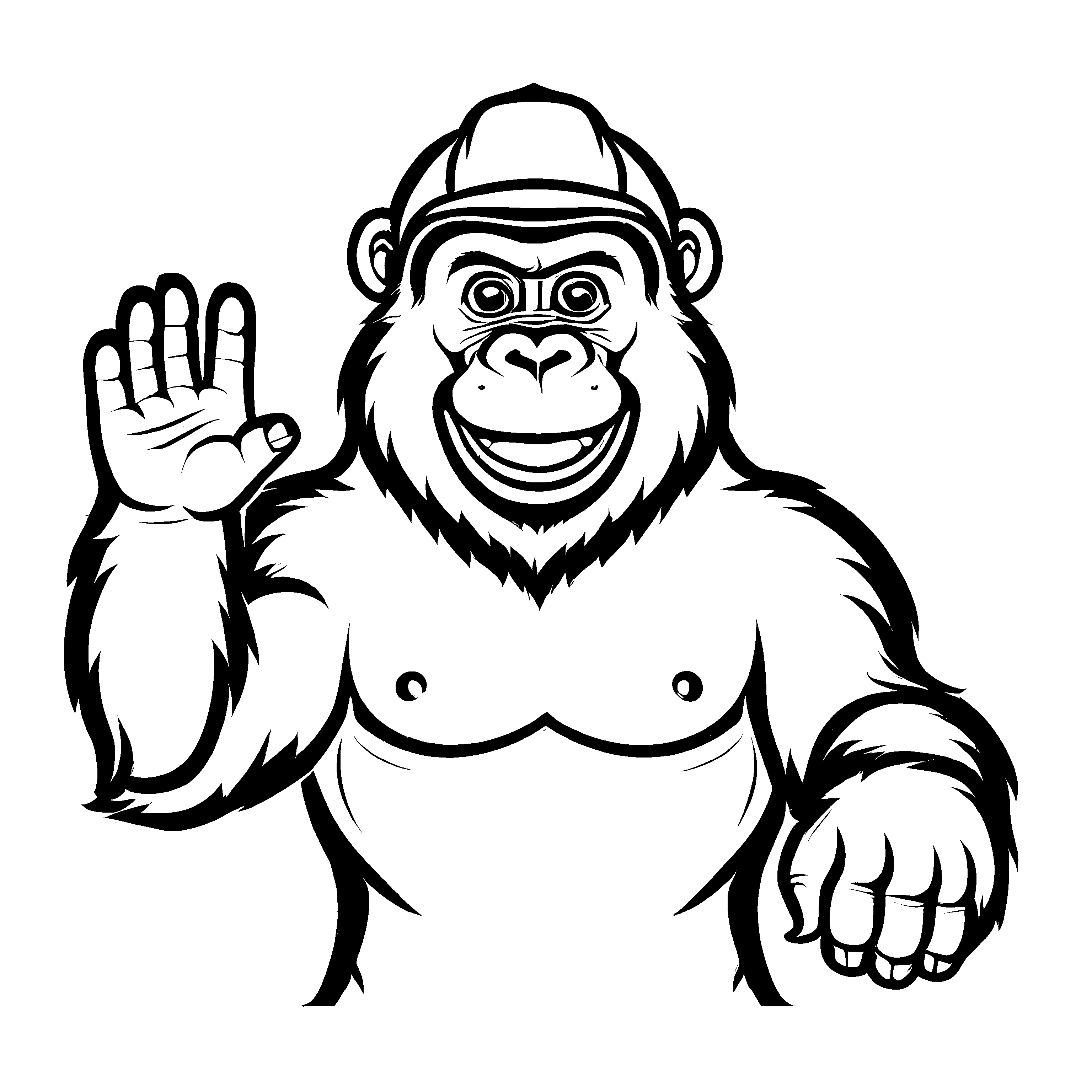 Aufregendes Gorillas-Malbild für den Bastelspaß