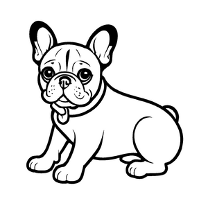 Spannendes Französische Bulldoggen-Malbild zum kreativen Gestalten