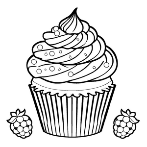 Lustiges Cupcakes-Ausmalbild für kreative Malstunden