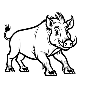 Großartige Warzenschweine-Ausmalvorlage für spannende Malzeit