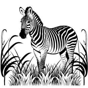 Detailreiches Zebras-Ausmalbild zum Basteln und Malen