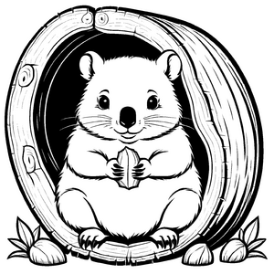 Süßes Wombats-Bastelmotiv für kreative Malstunden