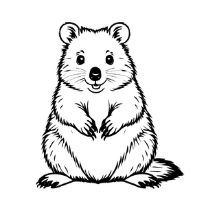 Einzigartiges Quokkas-Bastelmotiv zum Ausmalen