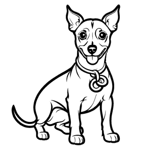 Fröhliches Zwergpinscher-Bastelmotiv zum kreativen Gestalten