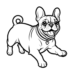 Faszinierende Französische Bulldoggen-Ausmalvorlage zum kreativen Zeitvertreib